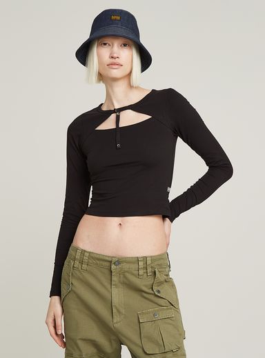 Top Cropped Keyhole Slim